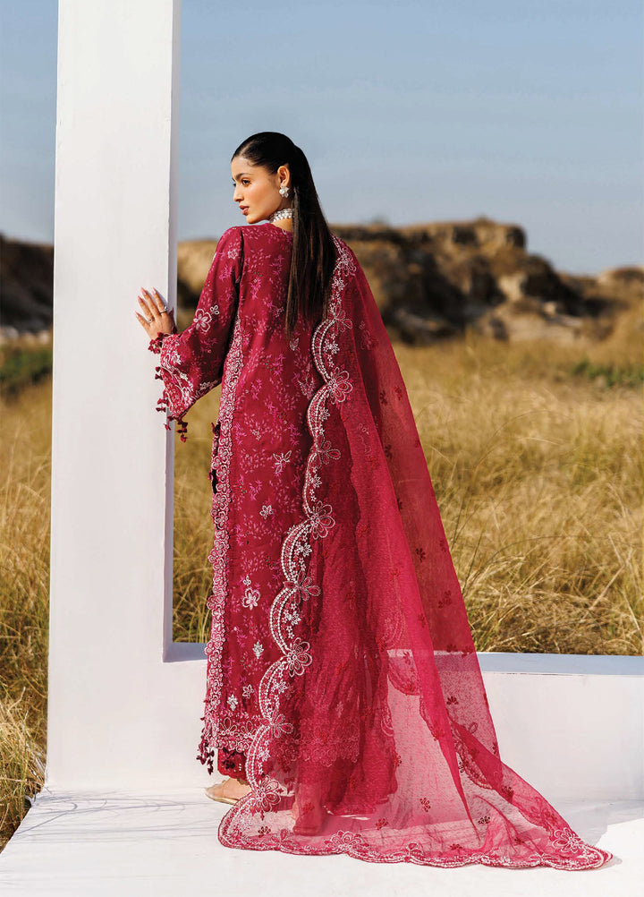 Sunlit Groove by Emaan Adeel Unstitched Embroidered Luxury Lawn 3 Pcs Suit EA26USG RADIANT ROSE - Summer Collection