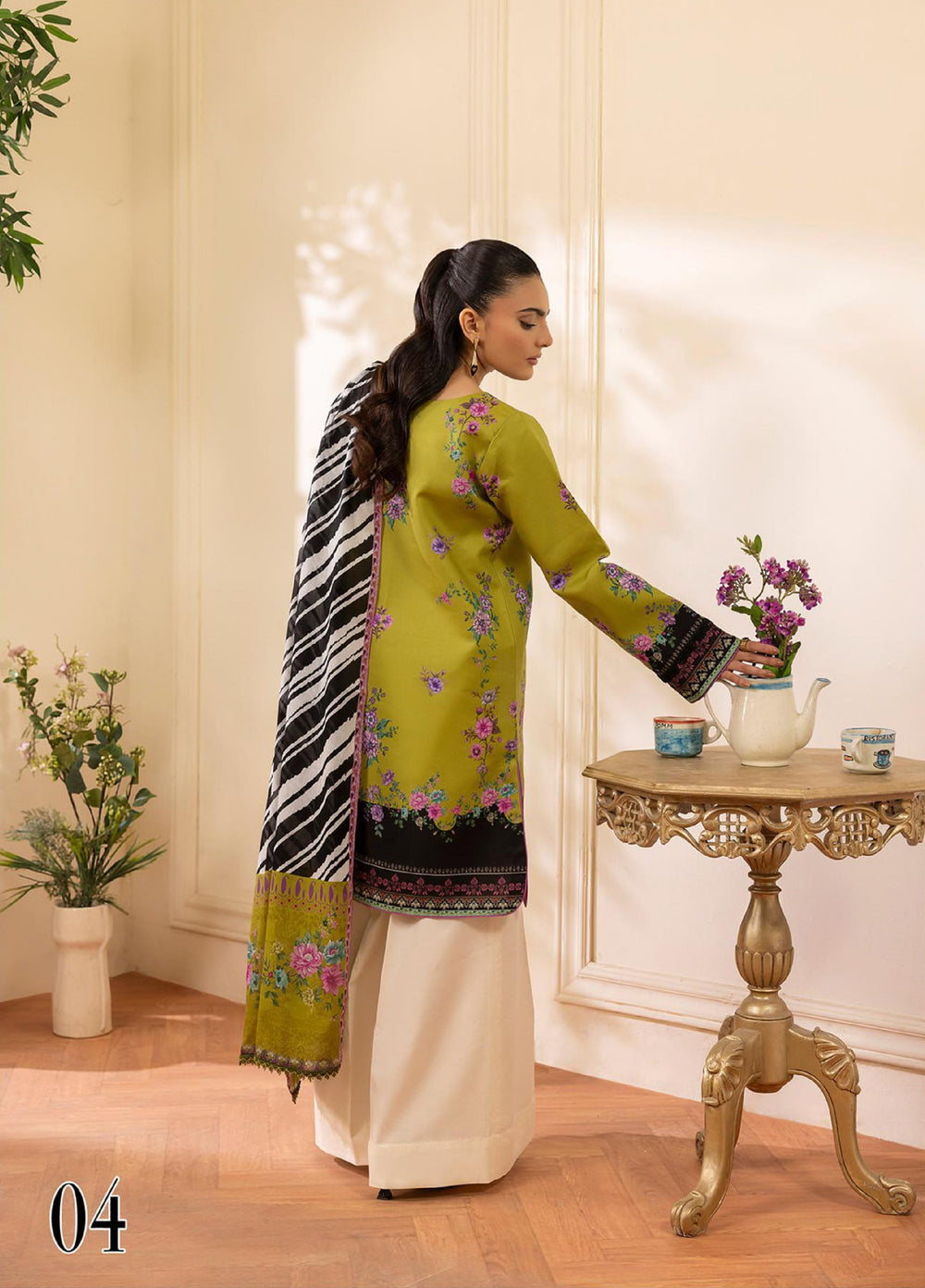 Nissa by RajBari Unstitched Printed Lawn 3 Piece Suit RB26ULN D-04 - Casual Collection