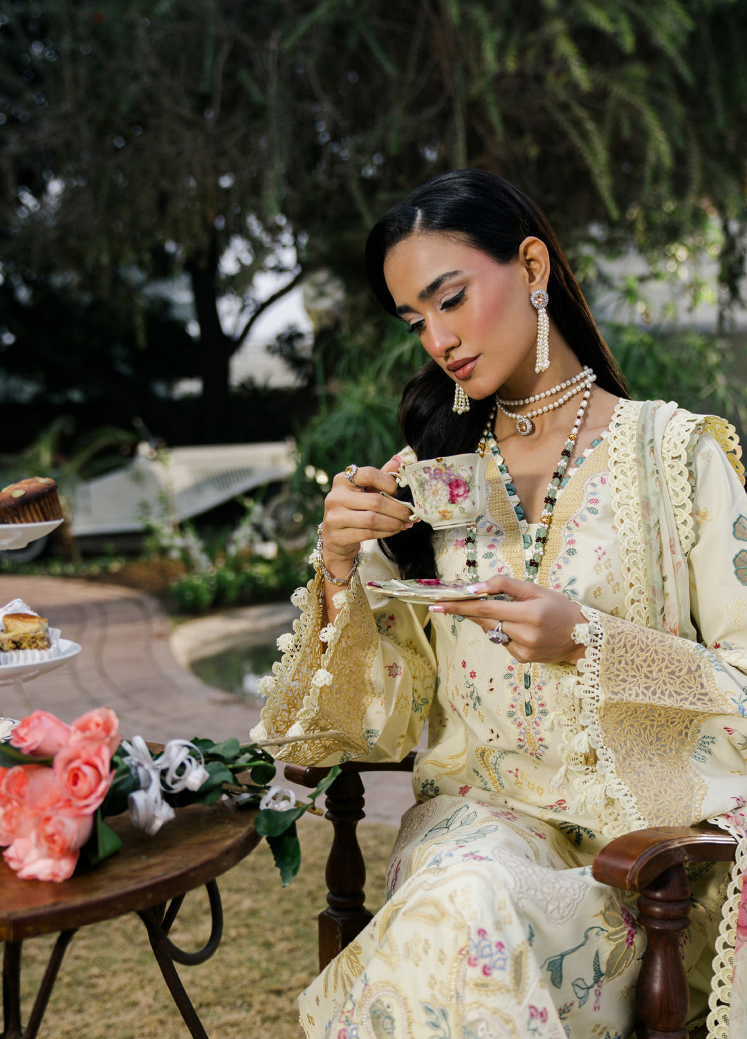 Camelia by Sundas Ahad Unstitched Embroidered Luxury Lawn 3 Piece Suit SNA26UC EL-04 Butter Yellow - Festive Collection