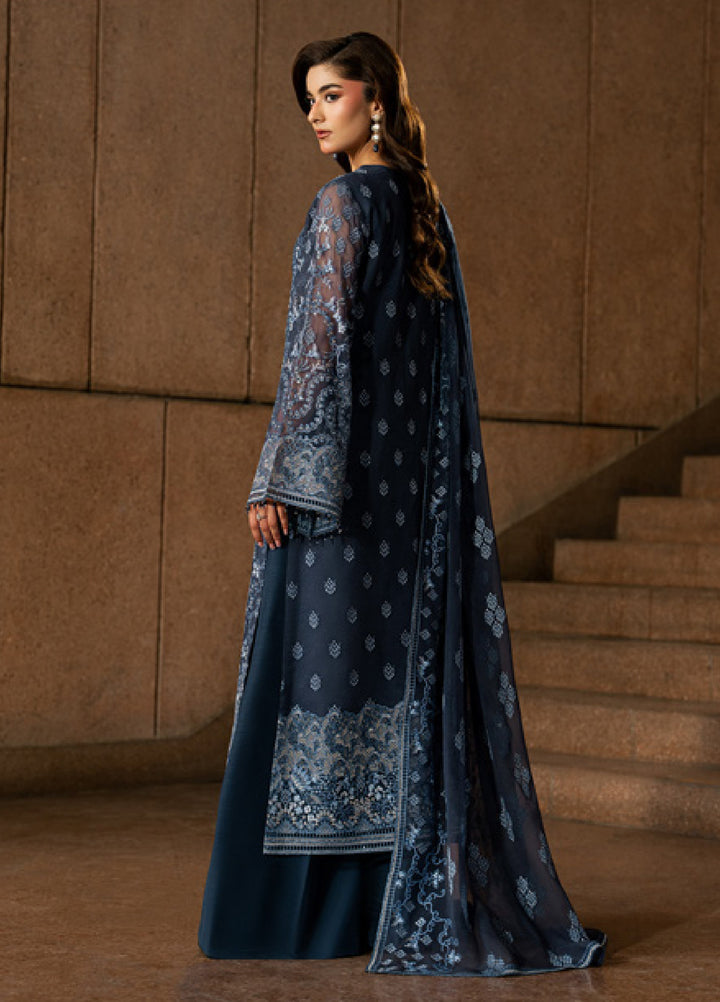 Lazawal by Lavish Premium Unstitched Embroidered Chiffon 3 Piece Suit LVP26UCL Sapphire Veil - Festive Collection