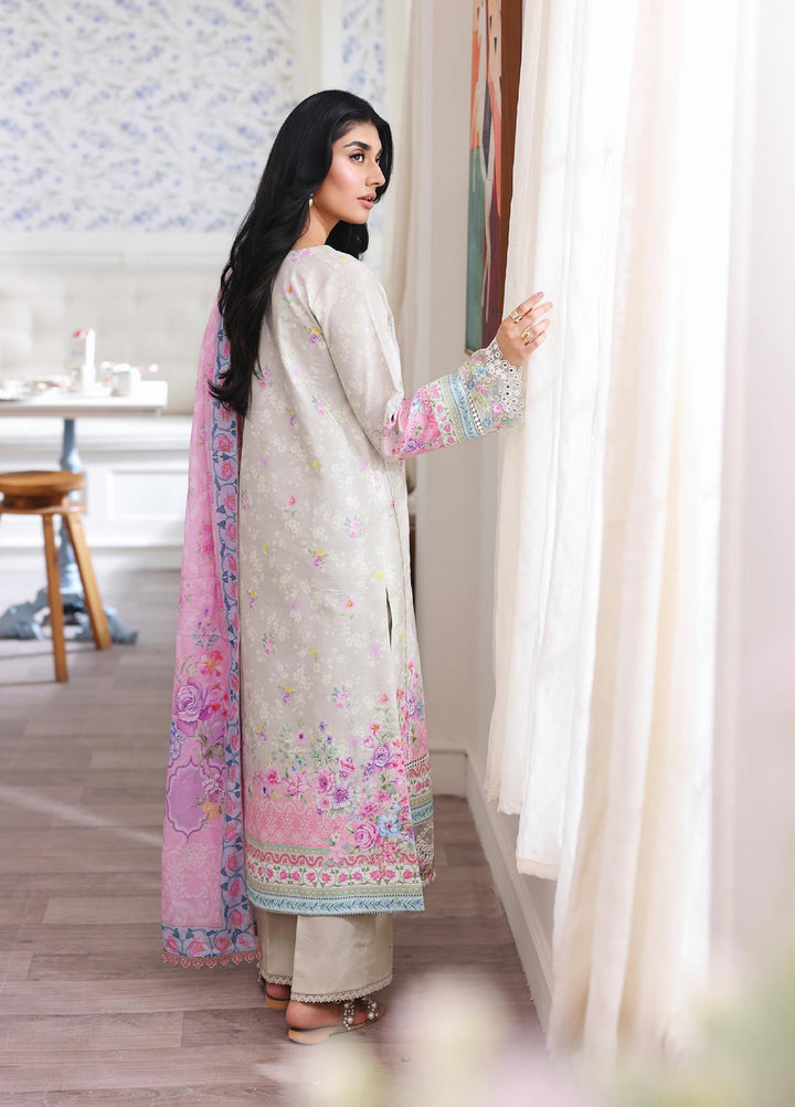Nissa Floral Symphony by Rajbari Unstitched Lawn Embroidered 3 Piece Suit RB26UNF D-08 - Summer Collection
