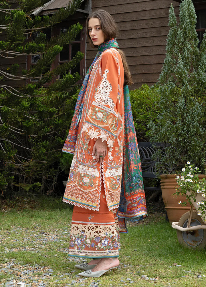Mon Tresor by Esmel Unstitched Embroidered Luxury Lawn 3 Piece Suit EML26UMT D1-Vita - Summer Collection