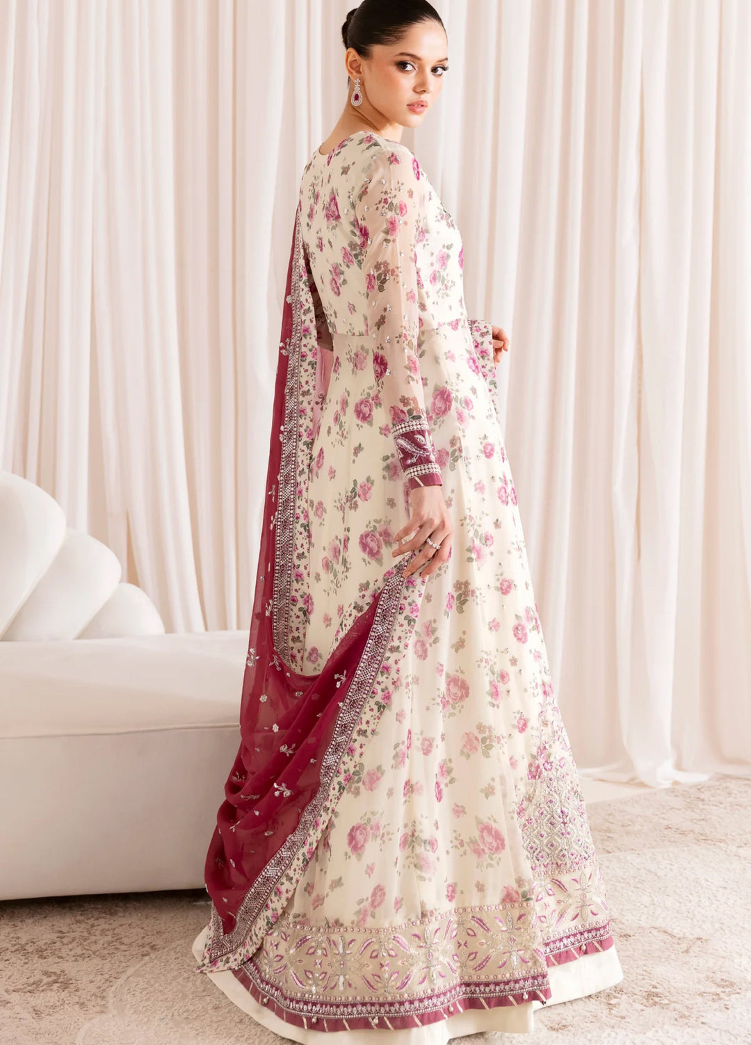 Xenia Formal Luxury Unstitched Embroidered Chiffon Suits 3 Piece XE25FL XF-1069 Dameera - Formals Collection