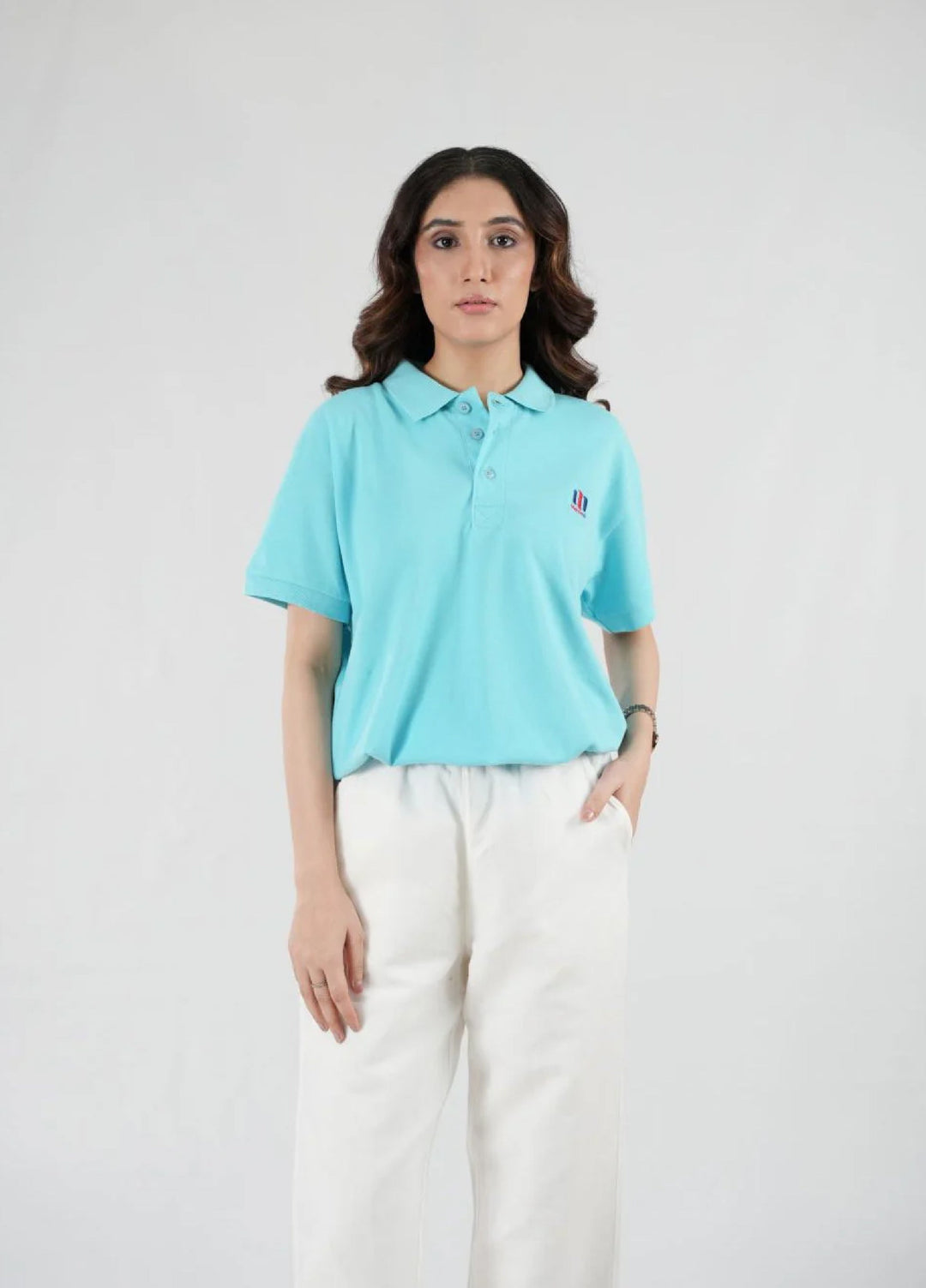 Mercato RTW Solids Cotton 1 Piece Sky Blue Polo Shirt