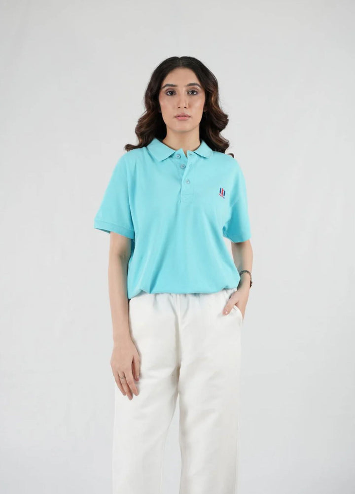 Mercato RTW Solids Cotton 1 Piece Sky Blue Polo Shirt