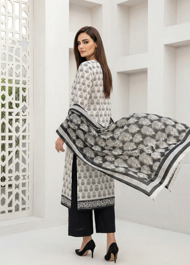 Black N White by Regalia Textiles Unstitched Printed Lawn 3 Piece Suit RG26ULBW D10 - Casual Collection