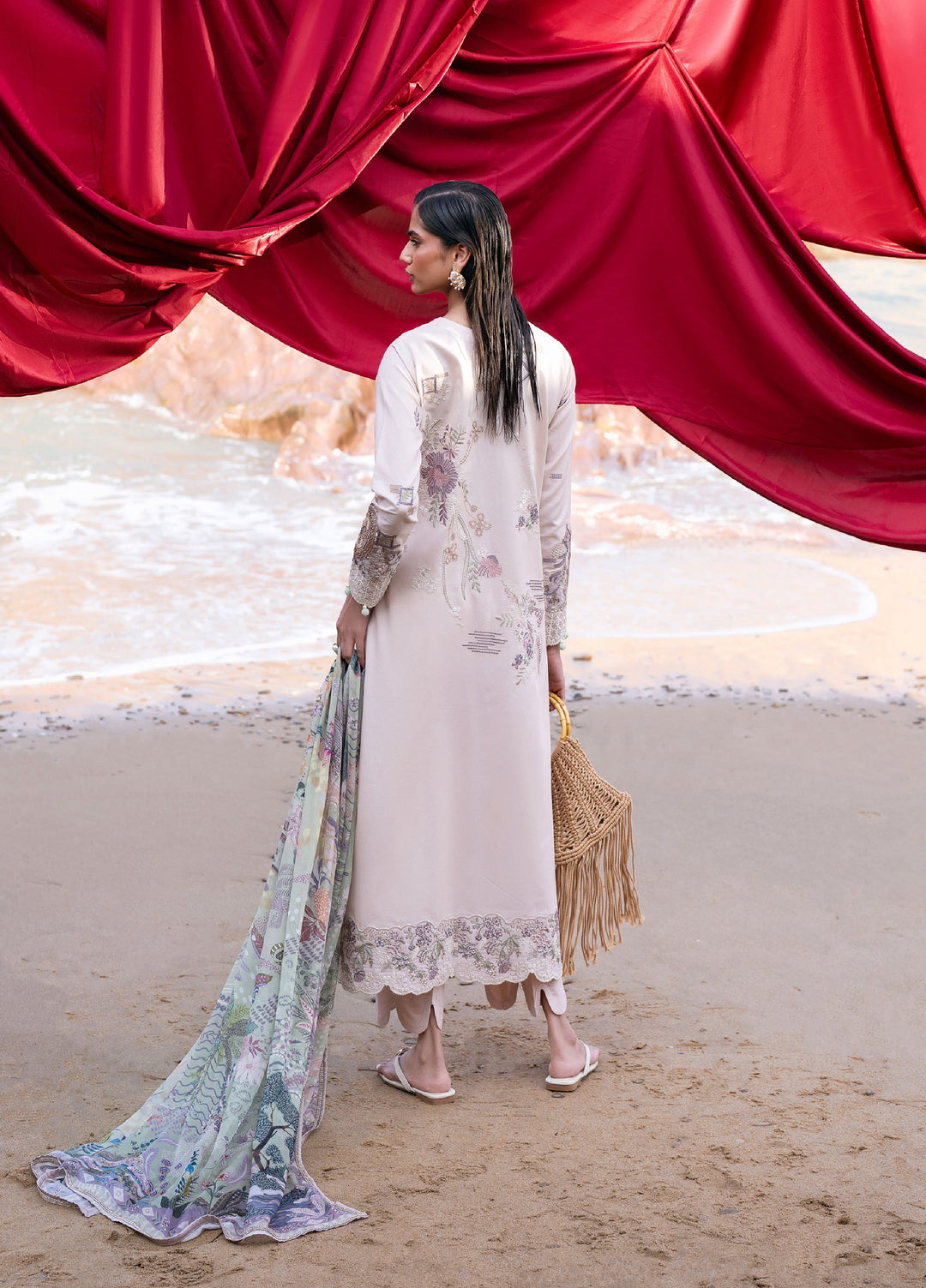 Florent Unstitched Embroidered Luxury Lawn 3 Piece Suit FL26UL FL-2A - Festive Collection