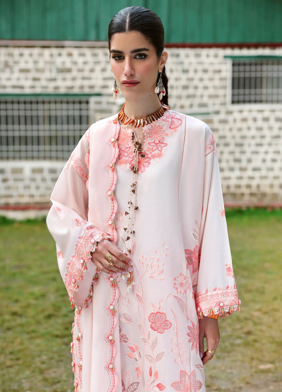 Zaha By Khadijah Shah Embroidered Lawn Suits Unstitched 3 Piece ZL25NL D-13 B Zania - Summer Collection