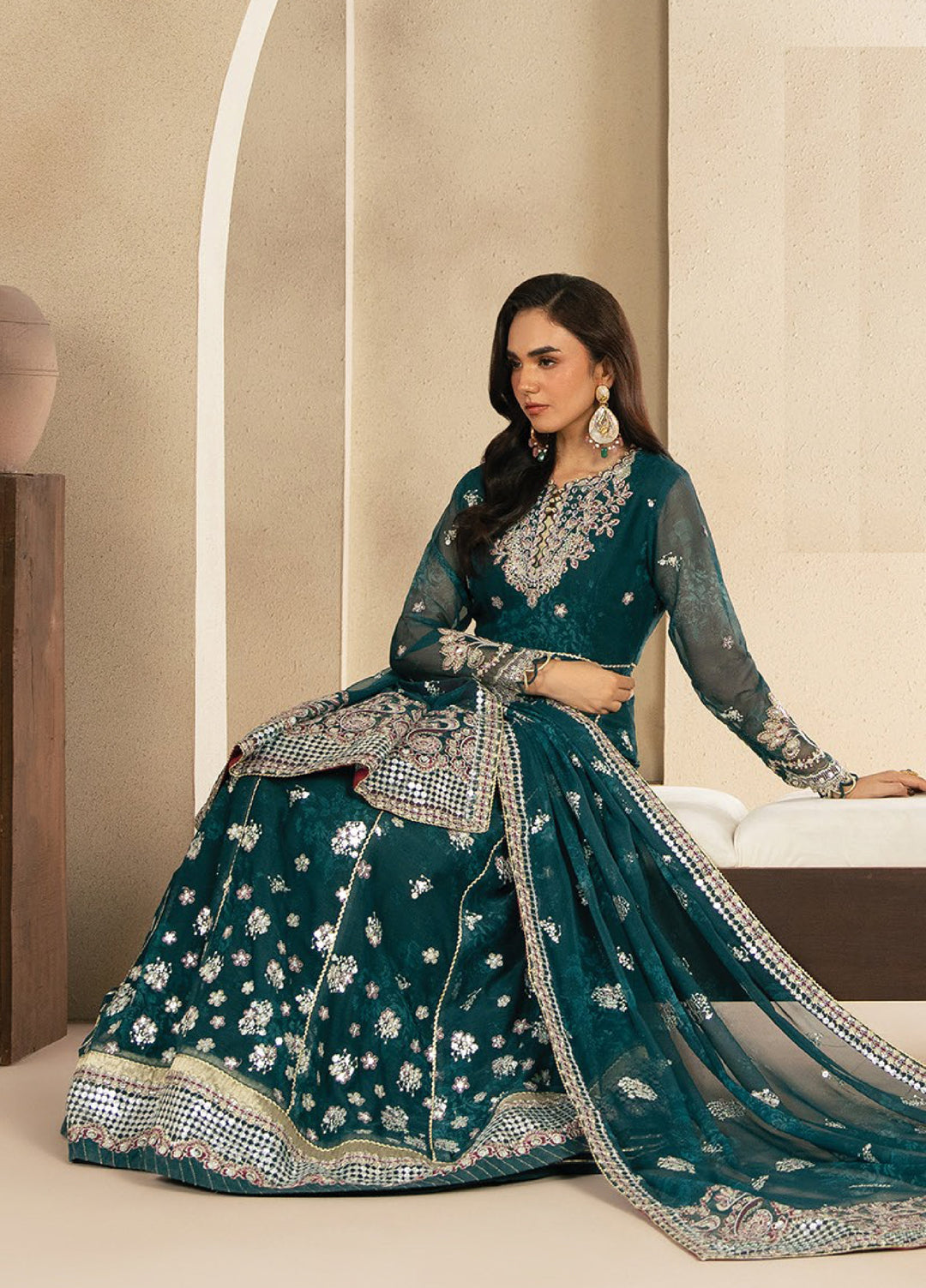 Neoma by Xenia Formals Unstitched Embroidered Chiffon 3 Piece Suit XE26UNF Tiva 02 - Festive Collection