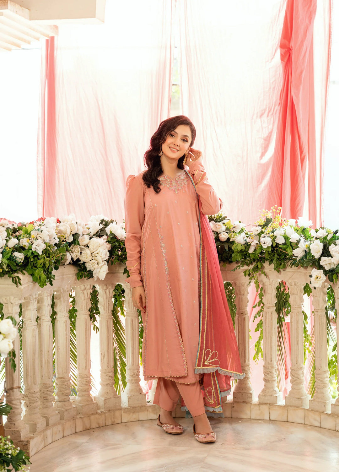 Omal by Komal Baat Paaki Women Dobby 3 Piece Pret Suit Ayla - Festive Collection