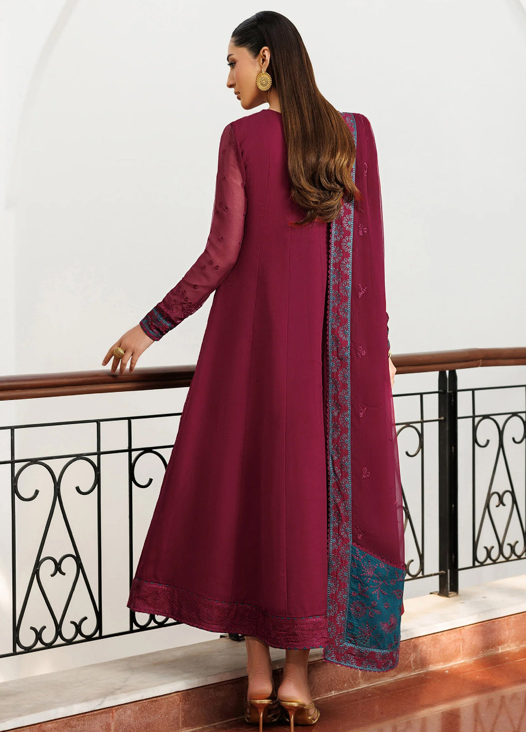 Nourah by Zarif Unstitched Embroidered Chiffon 3 Piece Suit ZR26UCN Nourah MAHAL ZF/ZQH/MAHAL 04 - Festive Collection