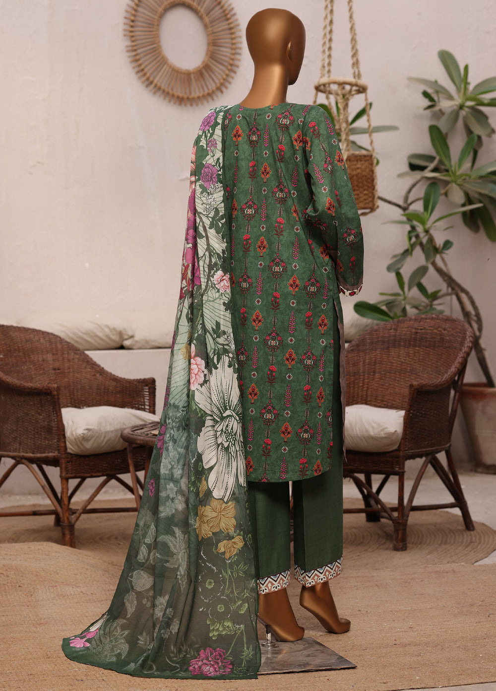 Art N Craft by HZ Textiles RTW Printed Lawn 3 Piece Suit Green - Summer Collection