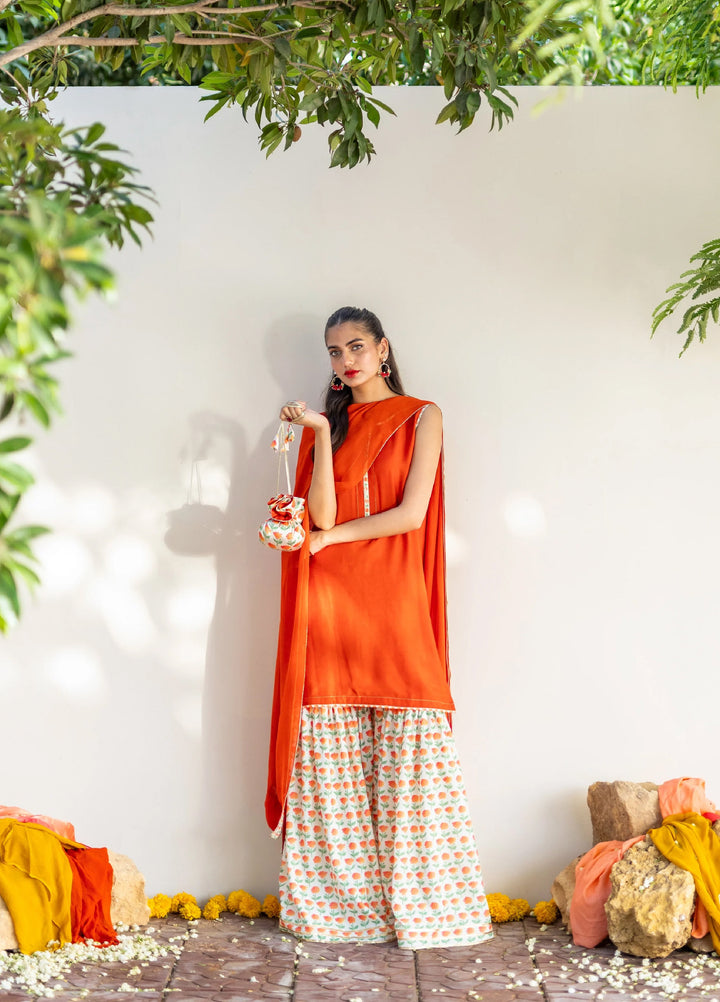 Dareecha by Daak RTW PRINTED Cotton Silk 3 Piece Suit NGS-O NASHMIYA NGS-O - Festive Collection