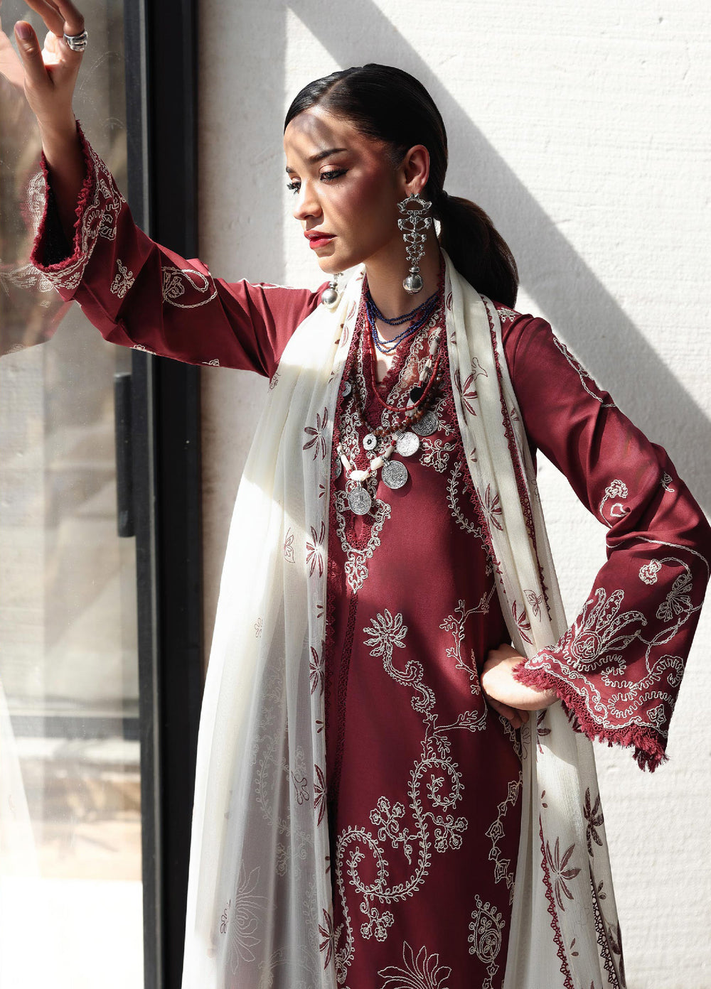 Q Line by Qalamkar Unstitched Embroidered Lawn 3 Piece Suit QLK26ULQ NISA QKL-8 - Festive Collection