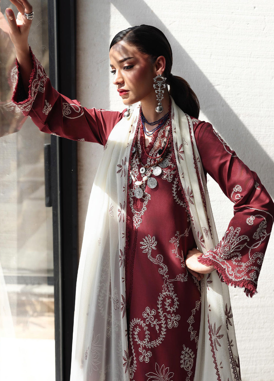 Q Line by Qalamkar Unstitched Embroidered Lawn 3 Piece Suit QLK26ULQ NISA QKL-8 - Festive Collection