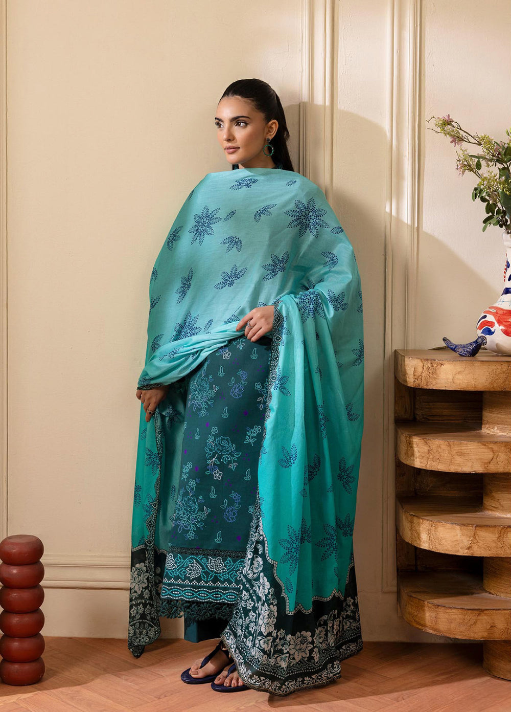 Nissa by RajBari Unstitched Printed Lawn 3 Piece Suit RB26ULN D-05 - Casual Collection