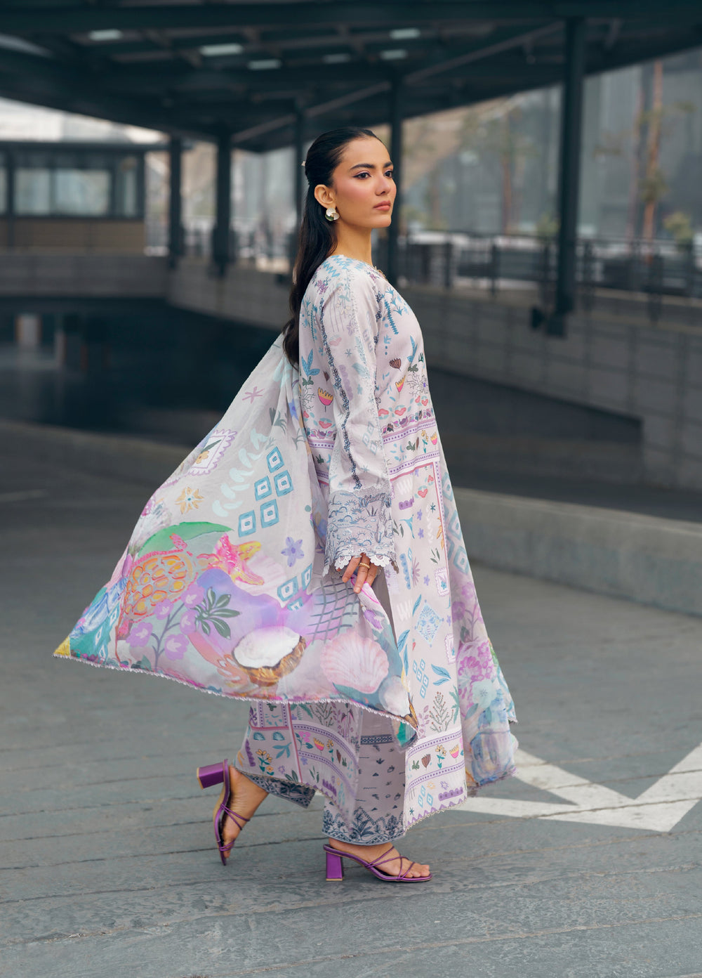 Zync by Florent Unstitched Embroidered Lawn 3 Piece Suit FL26ZU FZ-9B - Summer Collection