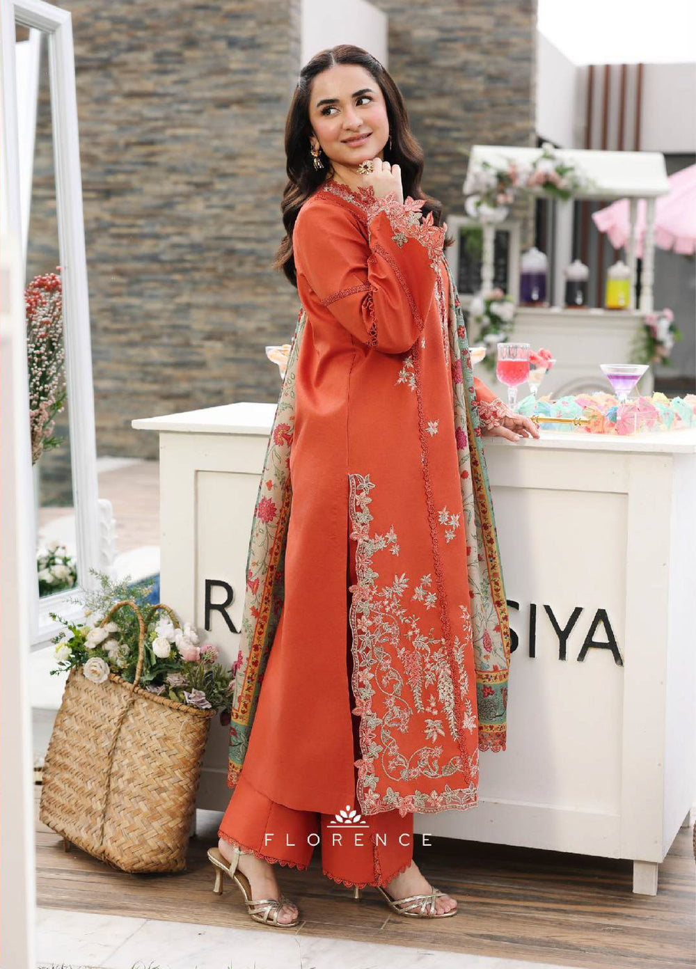Florence by Rang Rasiya Unstitched Embroidered Lawn 3 Piece Suit RR26ULF Zahra - Festive Collection