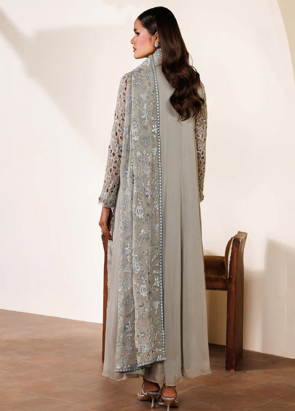 Zarif Women RTW Embroidered Chiffon 3 Piece Suit ZR26UCR ZRF-EMC-19 - Eid Collection