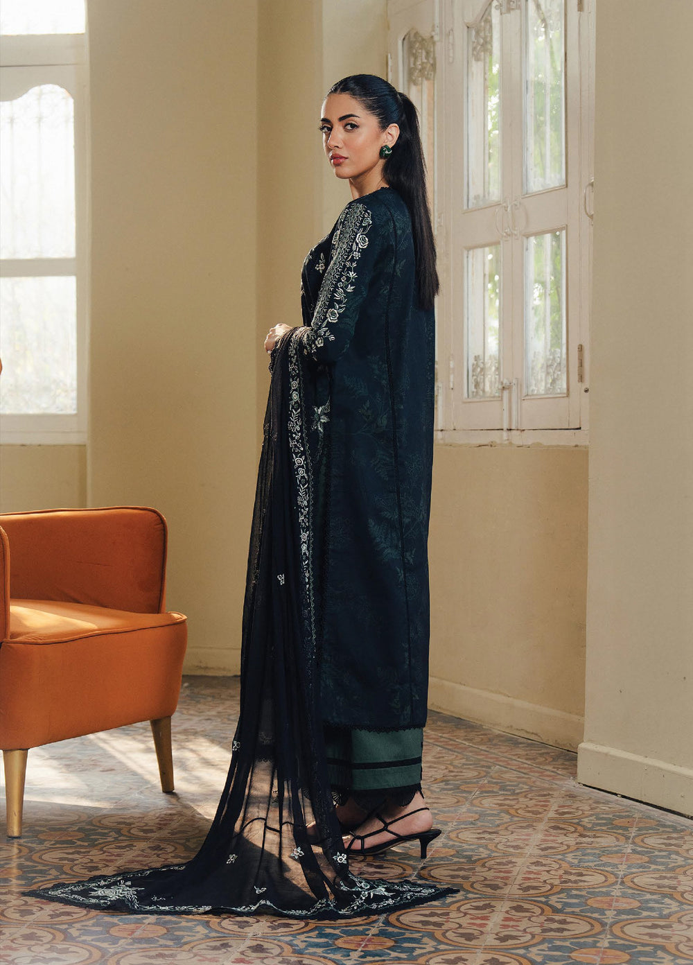 Daybreak by Afrozeh Unstitched Printkari Embroidered Lawn 3 Piece Suit AF26UDB D-7 CLOUDVEIL - Summer Collection