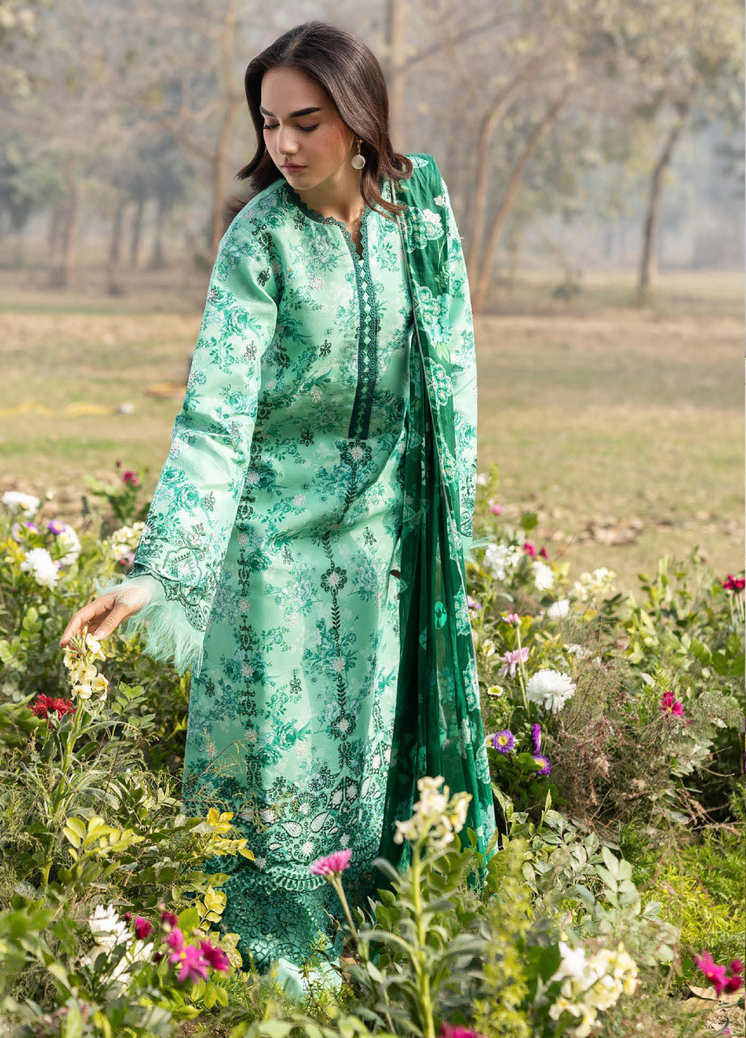 Summer Printkari Exclusive by RajBari Unstitched Embroidered Lawn 3 Piece Suit RB26USP D-11 - Casual Collection