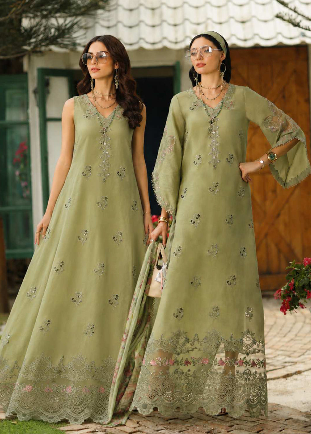 Noor Luxe by Saadia Asad Unstitched Embroidered Lawn 3 Piece Suit SA26ULNE D12 - Eid Collection