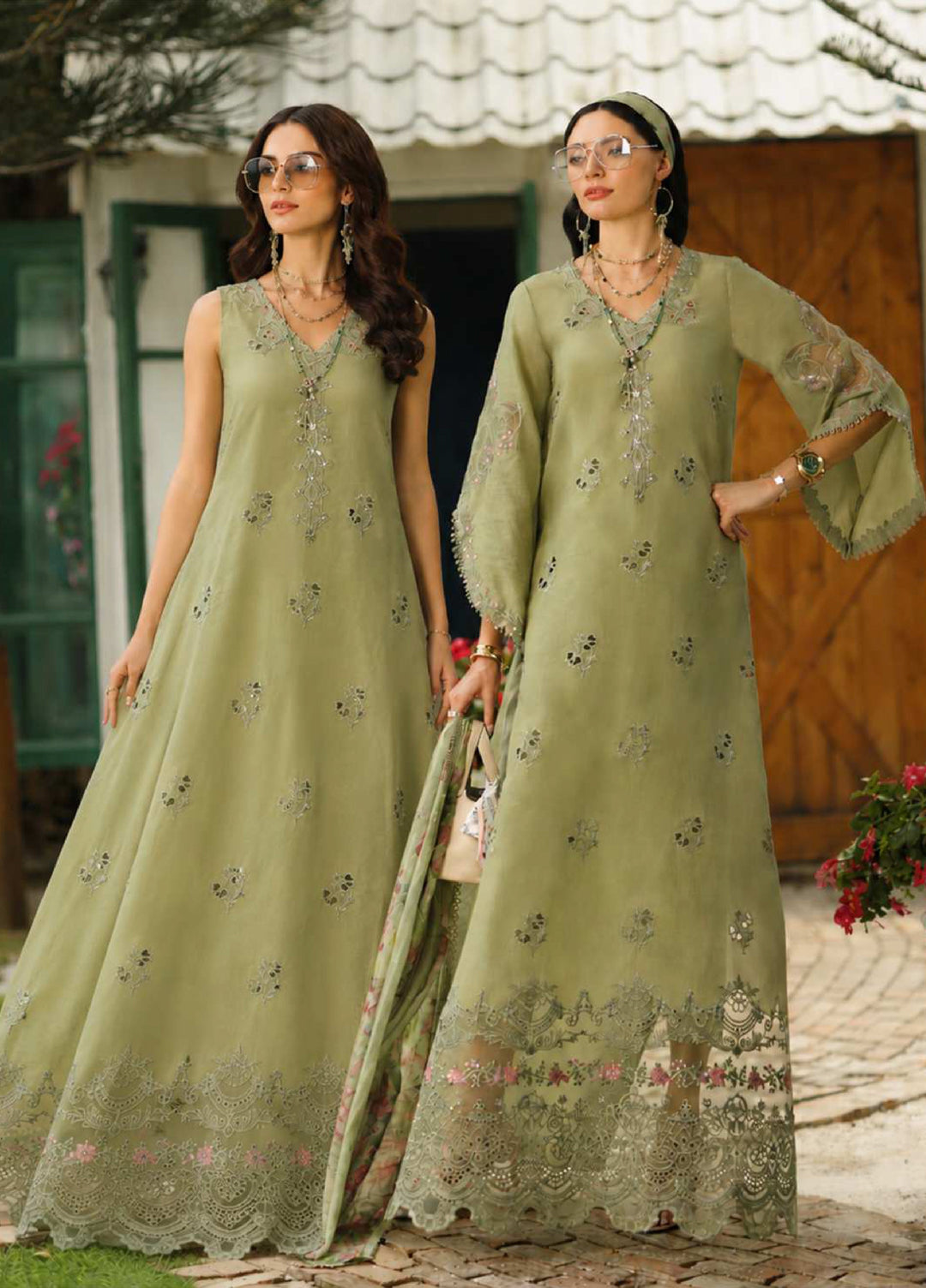 Noor Luxe by Saadia Asad Unstitched Embroidered Lawn 3 Piece Suit SA26ULNE D12 - Eid Collection
