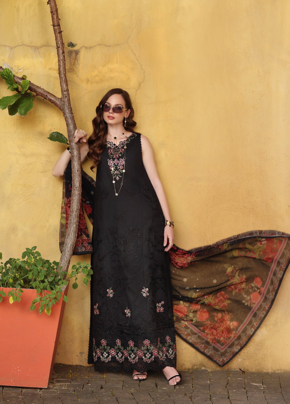 Noor by Saadia Asad Unstitched Embroidered Laserkari Lawn 3 Piece Suit SA26ULNL D5 - Lawn Collection