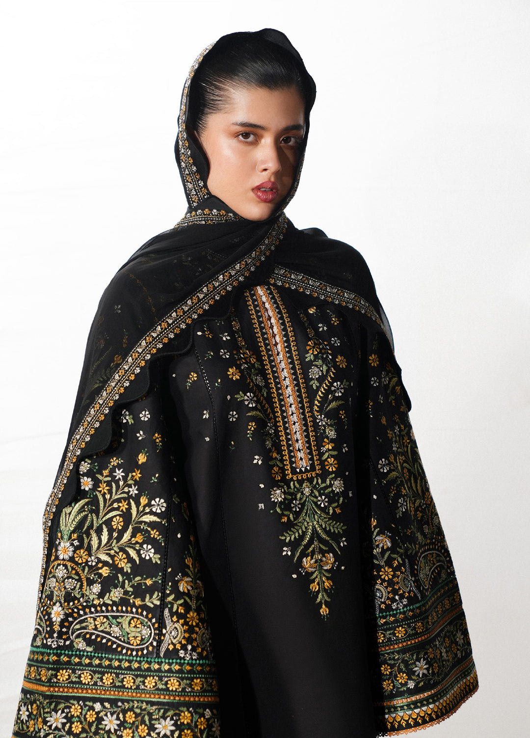 Jugnu by Hussain Rehar Unstitched Embroidered Cotton 3 Piece Suit HR26UJC RANI - Festive Collection
