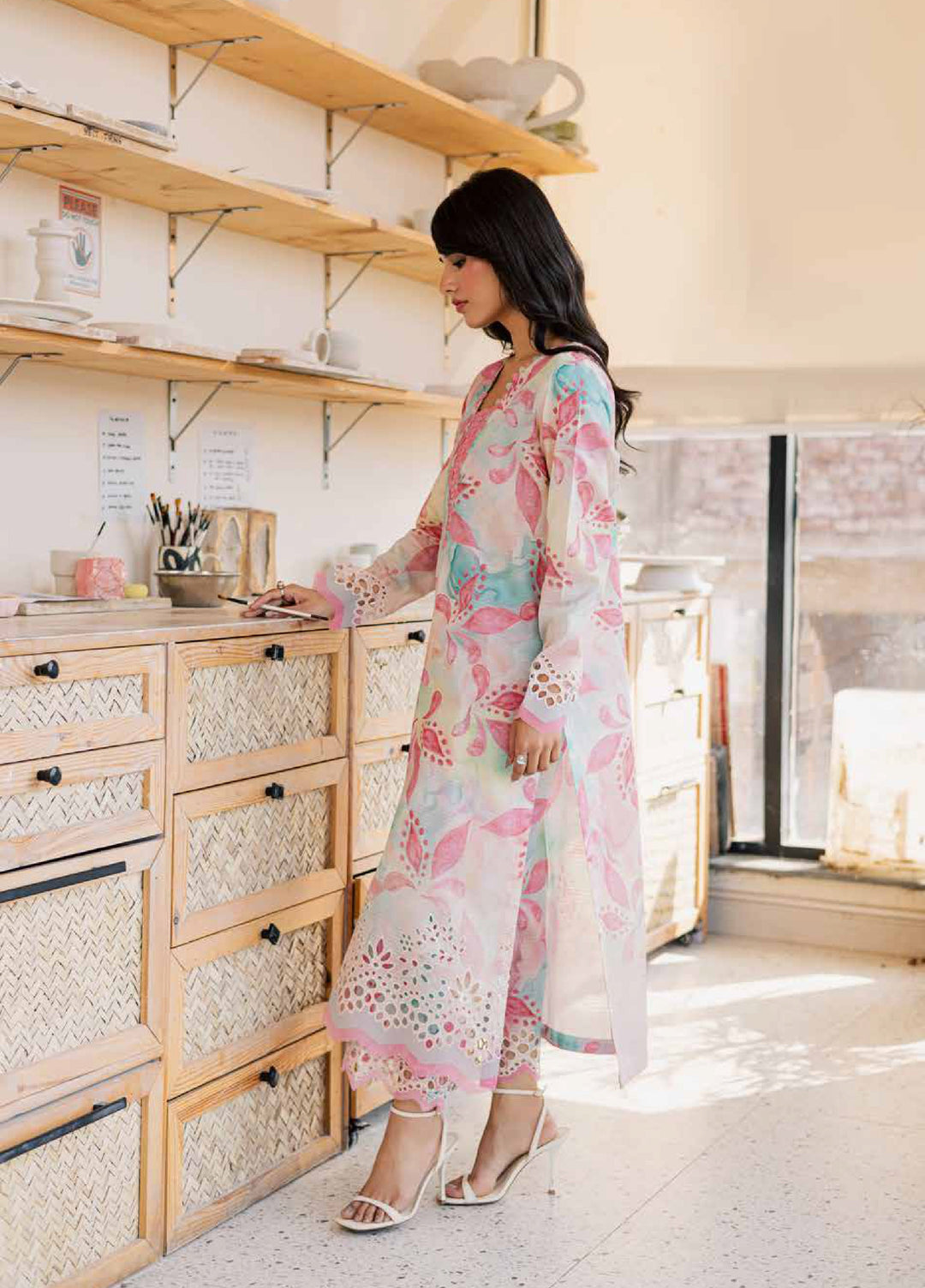 Ballerina by Nureh Unstitched Printed Chikankari Lawn 2 Piece Suit NU26UBL NU2-194 - Summer Collection