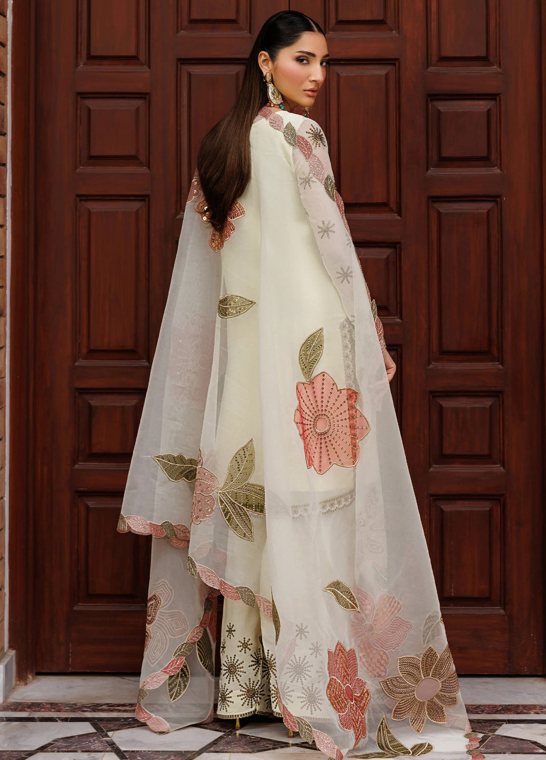 Nourah by Zarif Unstitched Embroidered Chiffon 3 Piece Suit ZR26UCN Nourah ZF/ZQH/AMANI 01 - Festive Collection