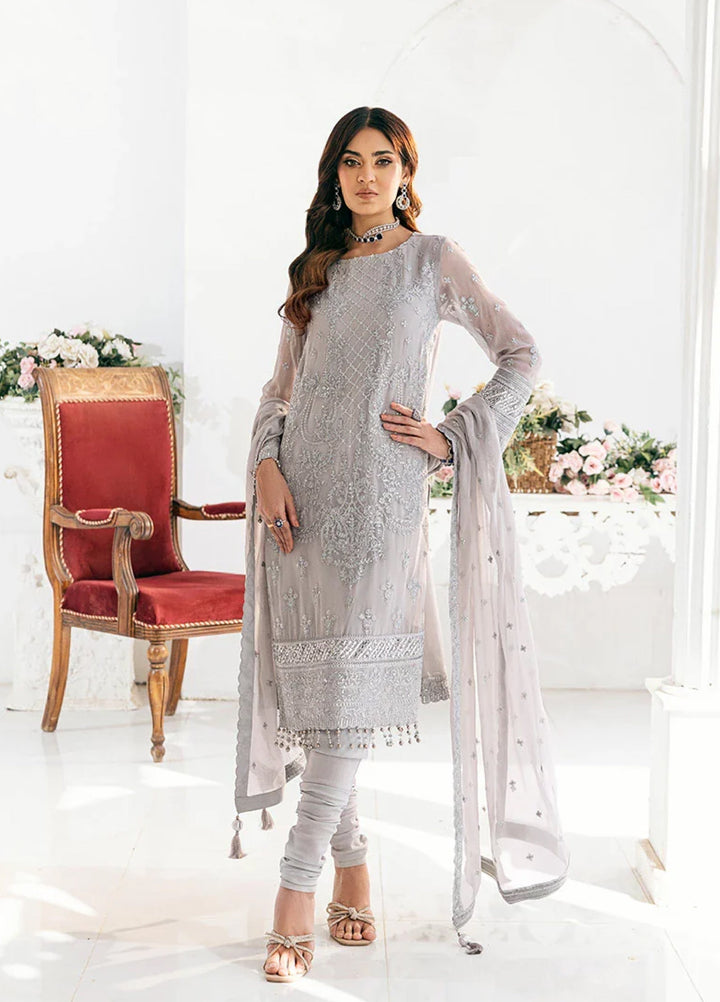 Signature by Salitex Embroidered Chiffon Suits Unstitched 3 Piece SUNS7CH034UT - Summer Collection