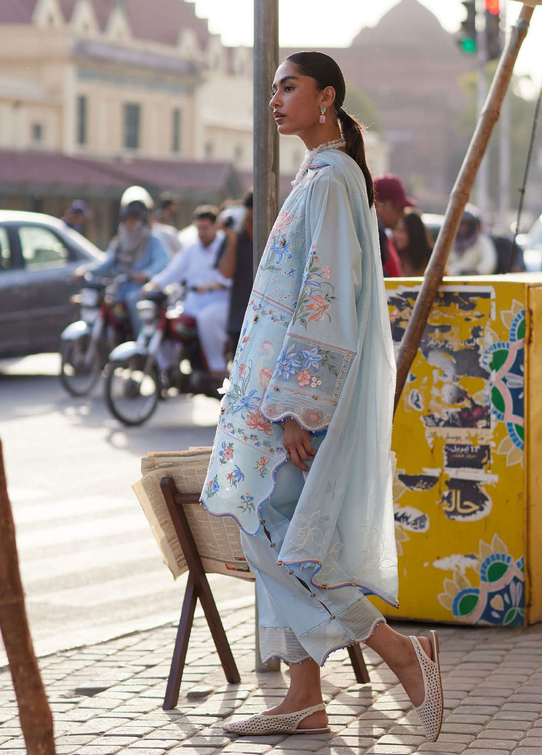 Wild Flower by Zaha Unstitched Embroidered Lawn 3 Piece Suit ZK26UWL ZF26-10 Forget Me Not Breeze - Festive Collection