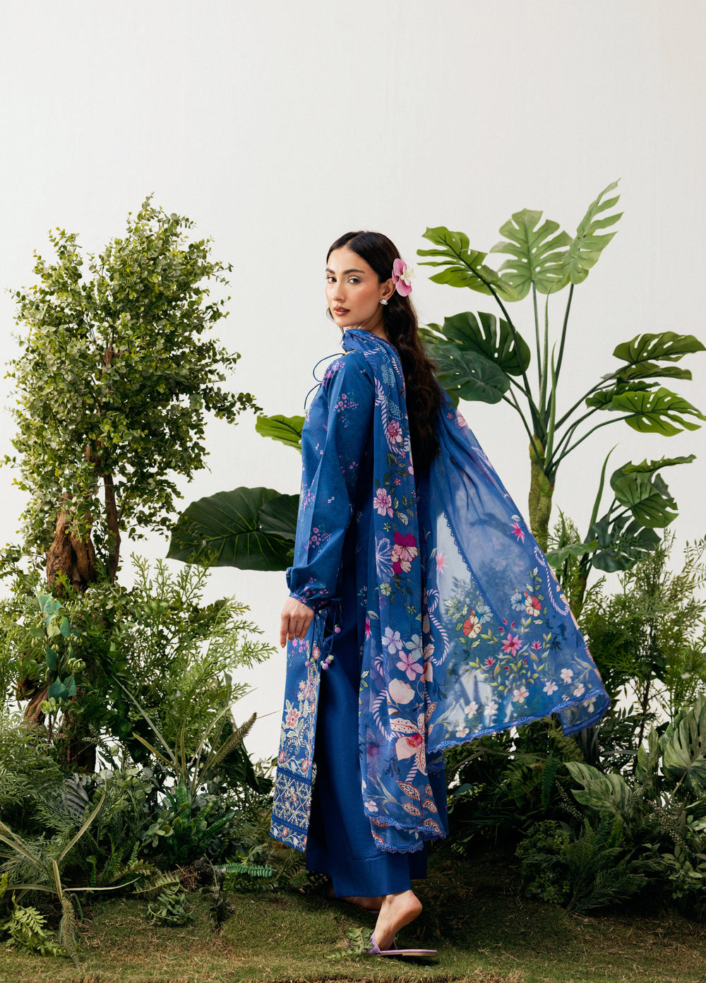 Zync by Florent Unstitched Embroidered Printkari Lawn 3 Piece Suit FL26UZP FZ-8A - Summer Collection