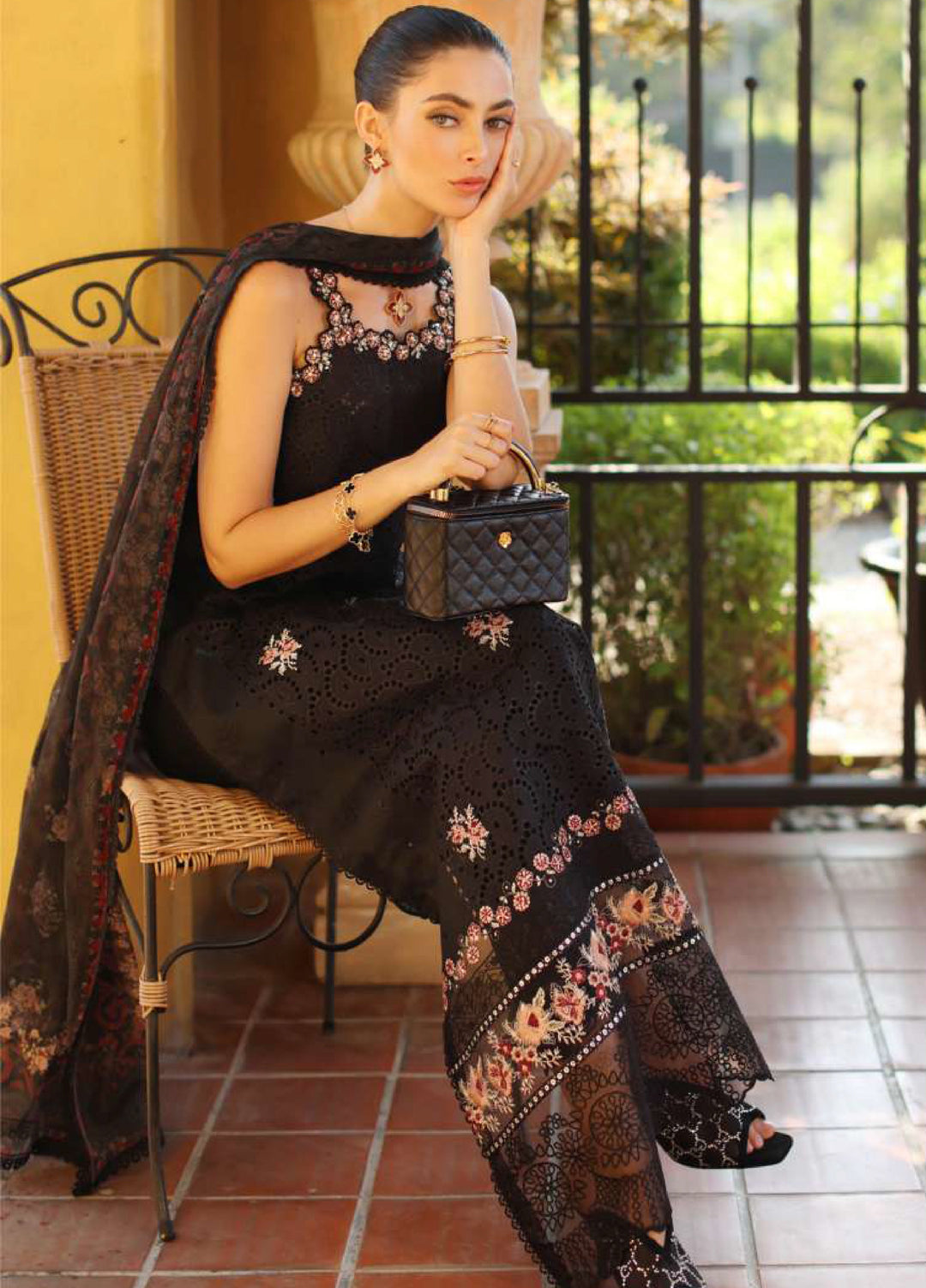 Noor by Saadia Asad Unstitched Embroidered Luxury Lawn 3 Piece Suit SA26UNL D5B-LUNAIRA - Eid Collection