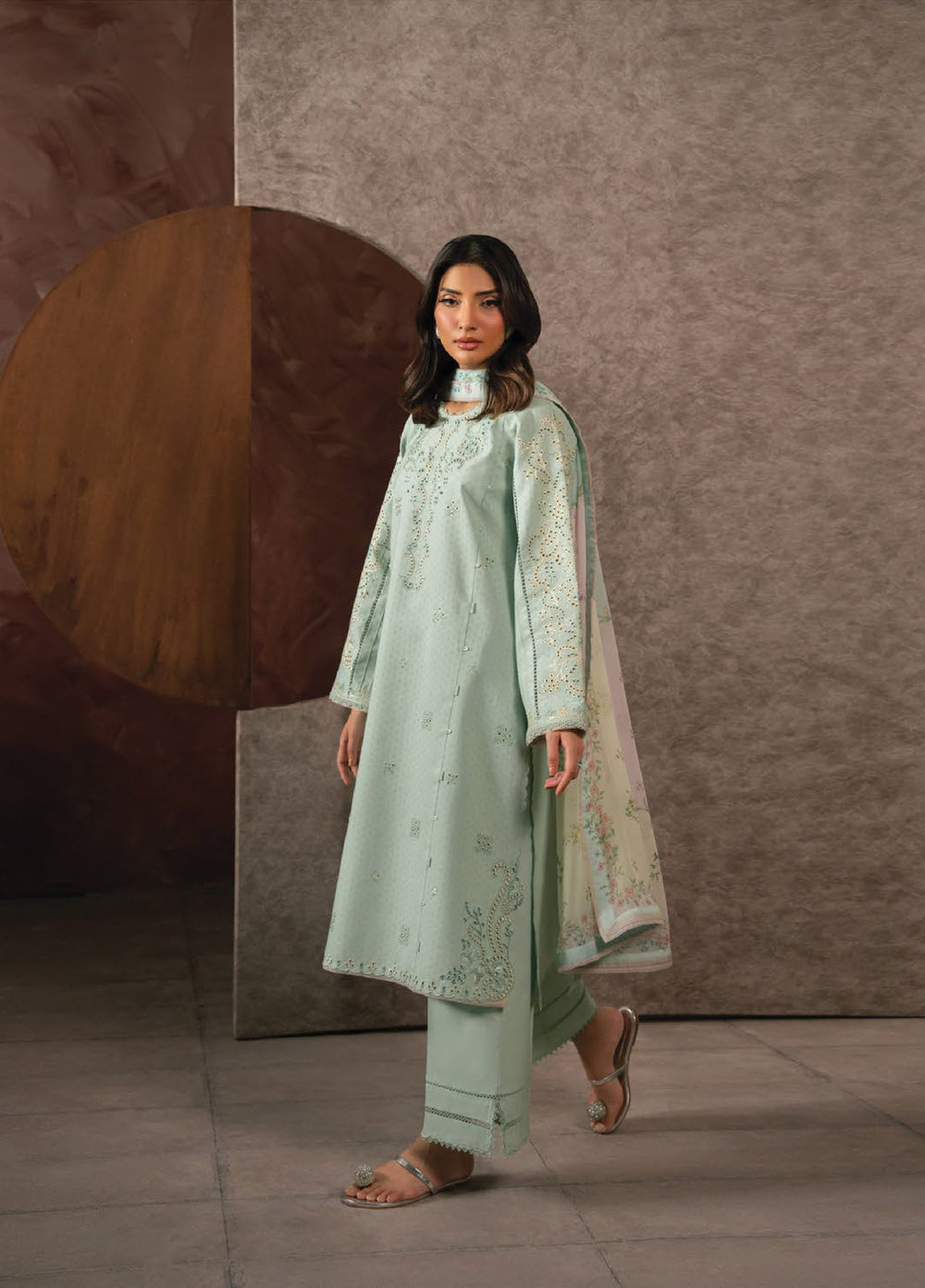 Seran Unstitched Embroidered Lawn 3 Piece Suit SN26ULLE Selise D-01 - Eid Collection