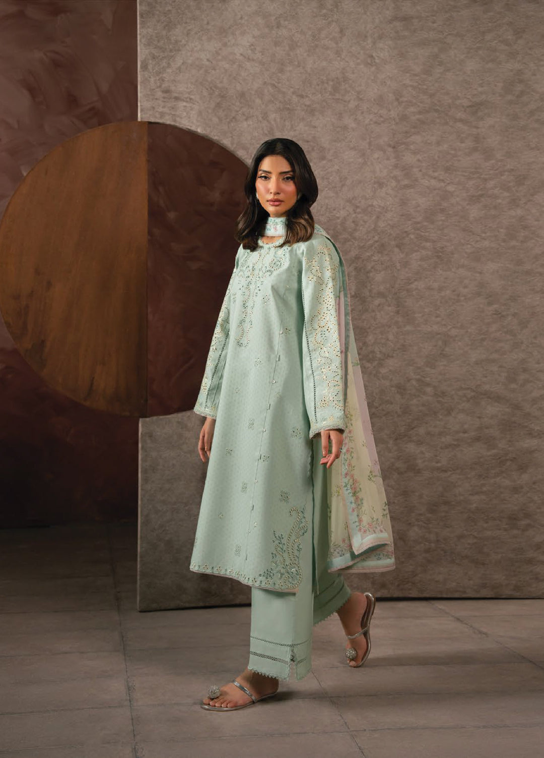 Seran Unstitched Embroidered Lawn 3 Piece Suit SN26ULLE Selise D-01 - Eid Collection