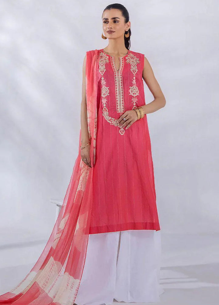 Malook By Shazia Ovais Pret Embroidered Lawn 3 Piece Suit MLK23D Aliana (Pink)