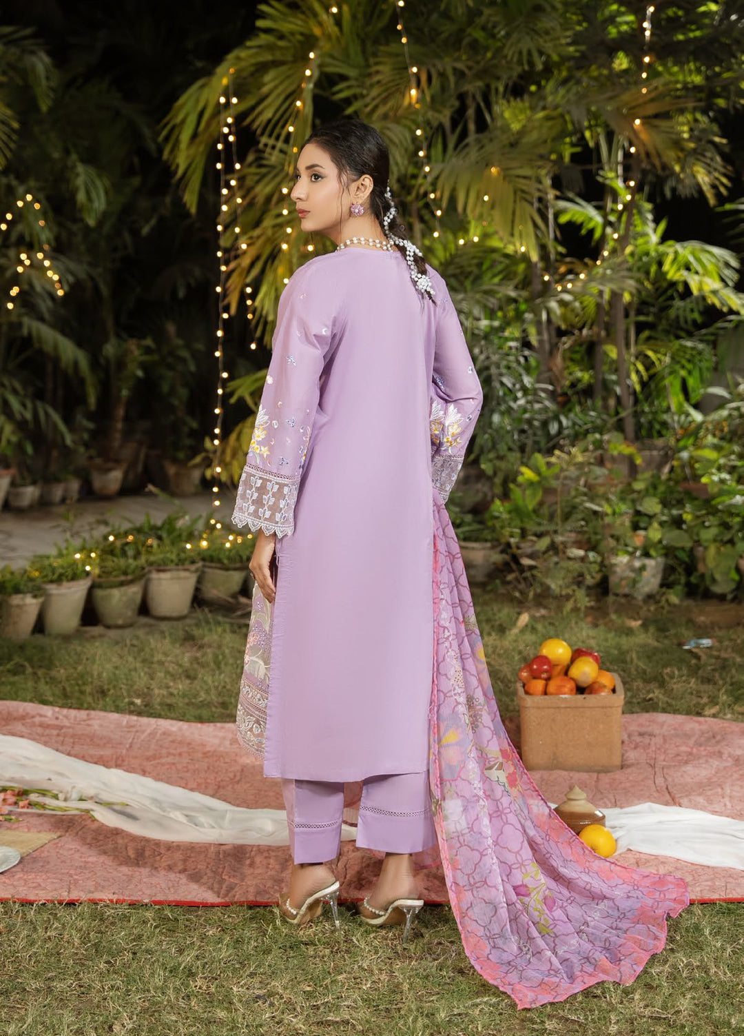Dhaga Women RTW Embroidered Cotton 3 Piece DHG26PCN Elara - Eid Collection