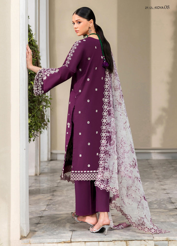 Zarif Unstitched Embroidered Lawn 3 Piece Suit ZR26ULF KOYA 08 - Festive Collection
