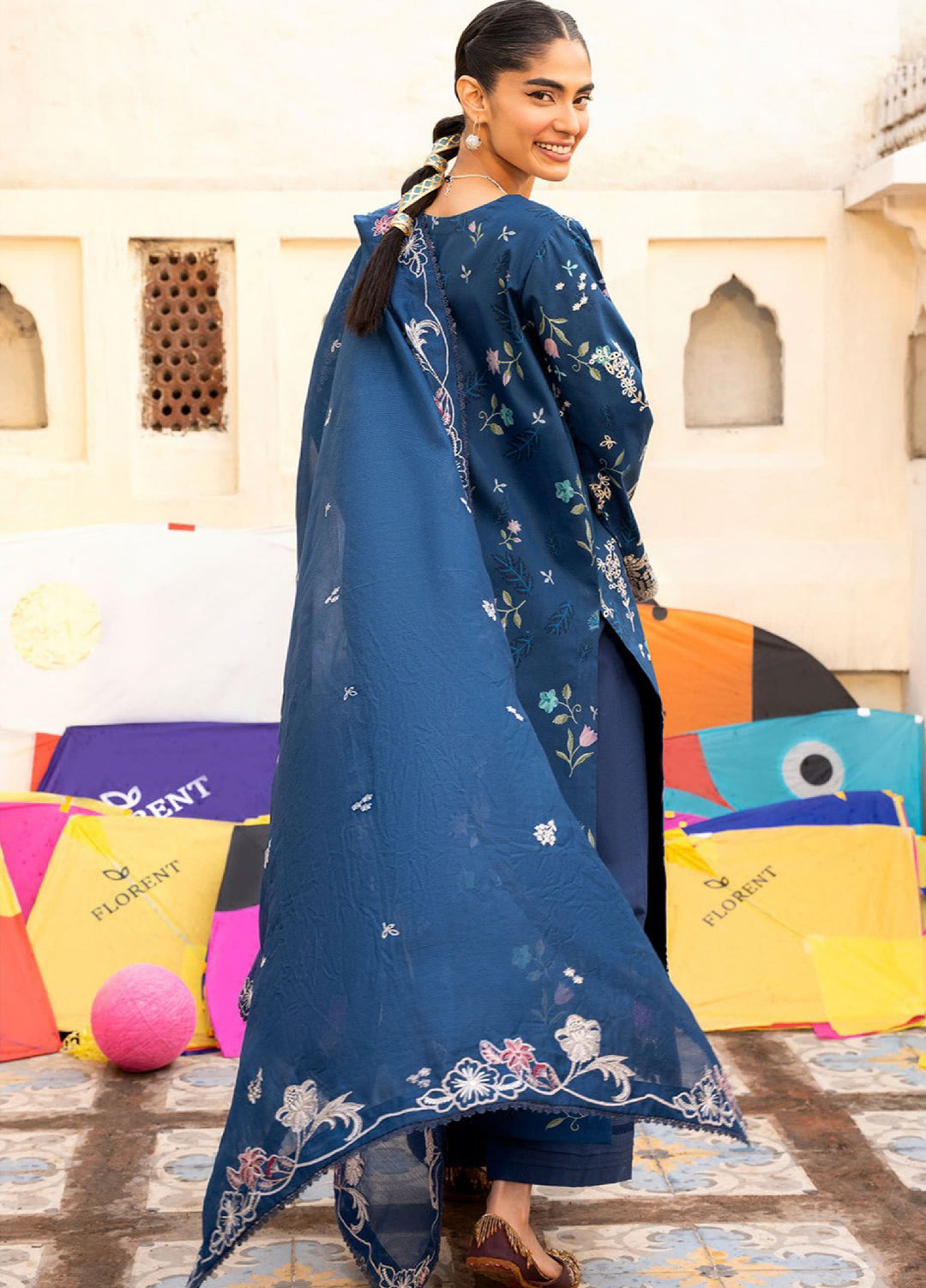 Basant Chikankari by Florent Unstitched Embroidered Luxury Lawn 3 Piece Suit FL26UBC FZ-8B - Summer Collection