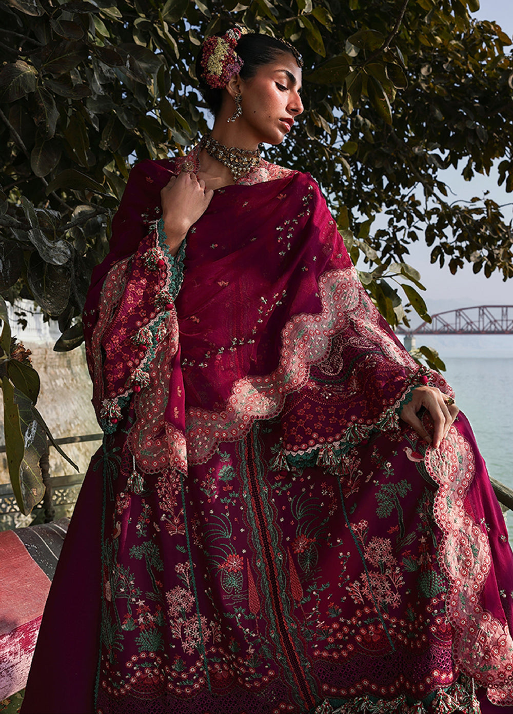 Kalabagh by Hussain Rehar Unstitched Embroidered Luxury Lawn 3 Piece Suit HR26UKL D5 Anjas - Festive Collection