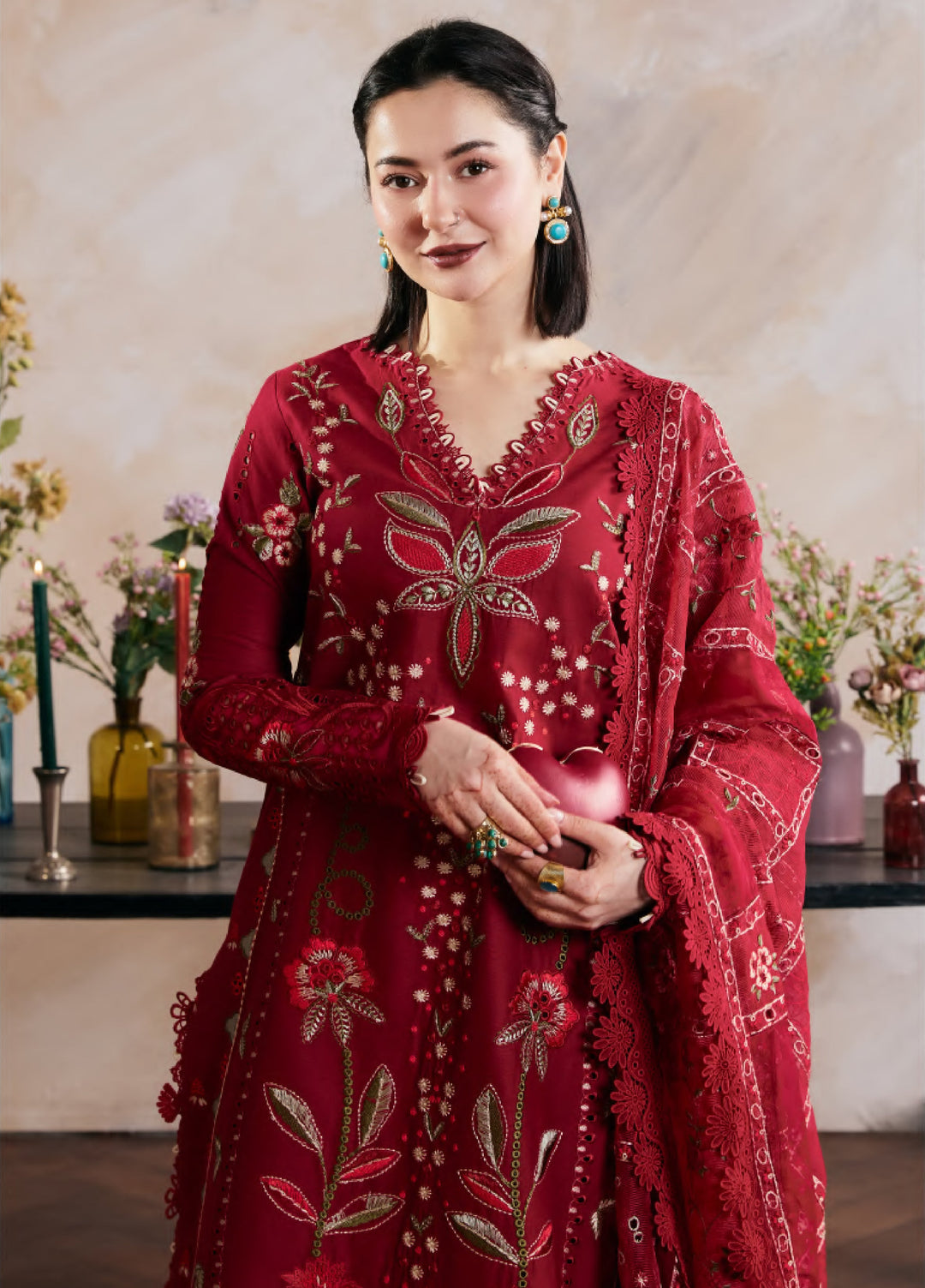 Maryam Hussain Unstitched Embroidered Lawn 3 Piece Suit MH26ULF Daneen - Festive Collection