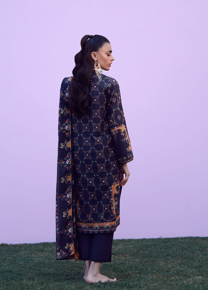 Mirha by Sahar Unstitched Printed Lawn 3 Piece Suit SS1-26-13 midnight jardin - Summer Collection