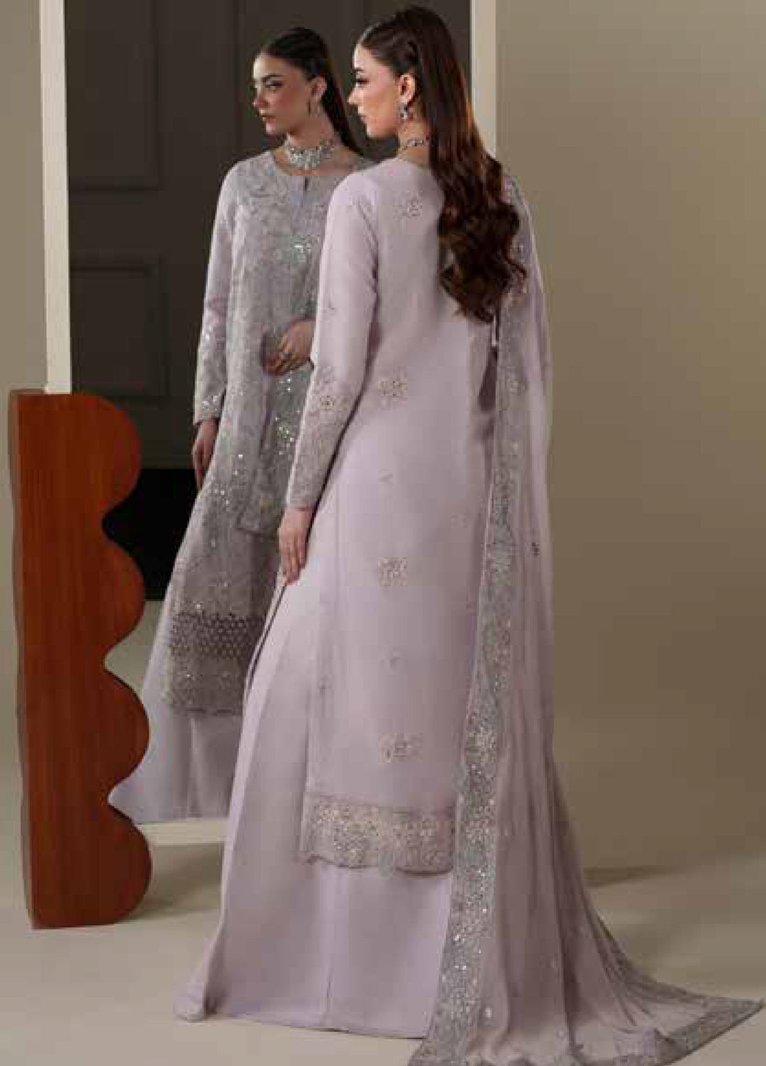 Nouvelle by Emaan Adeel Unstitched Embroidered Chiffon 3 Piece Suit EA26UNC Mira - Festive Collection