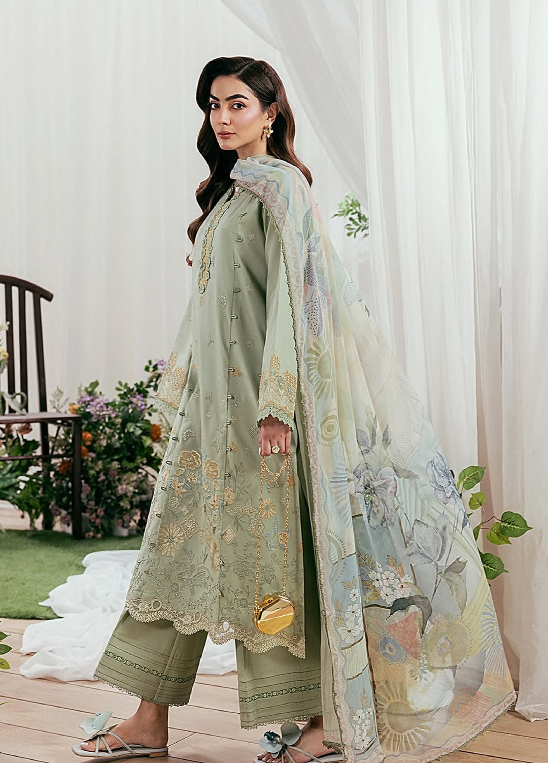 Zync by Florent Unstitched Embroidered Lawn 3 Piece Suit FL26ULZ FZ-8A - Summer Collection
