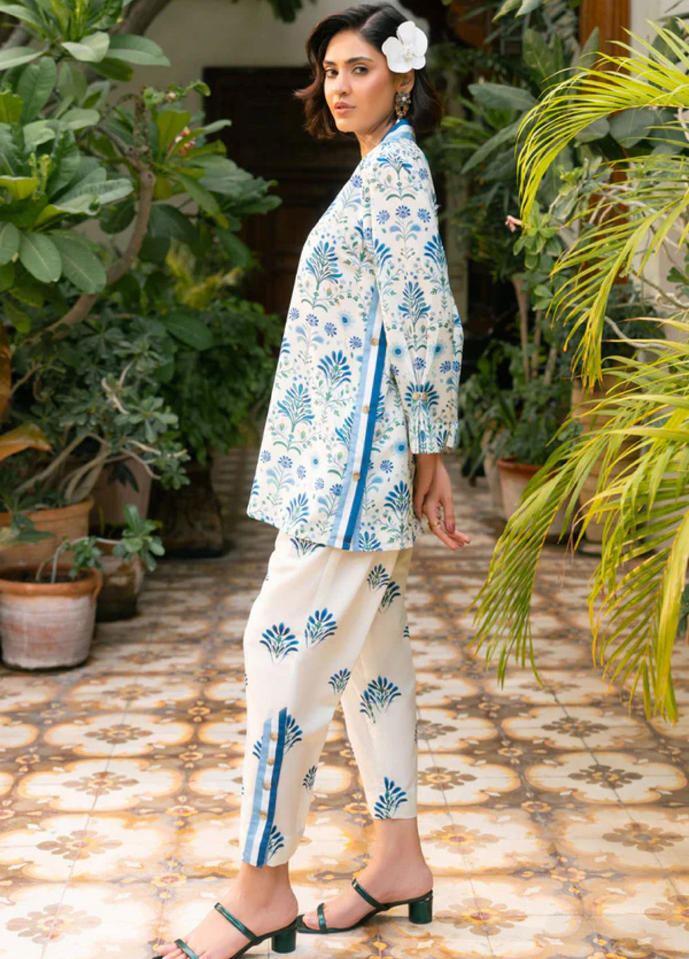 Nairah Women Pret Printed Arabic Lawn Suit NAH26PN Sapphire Mist - Spring Collection