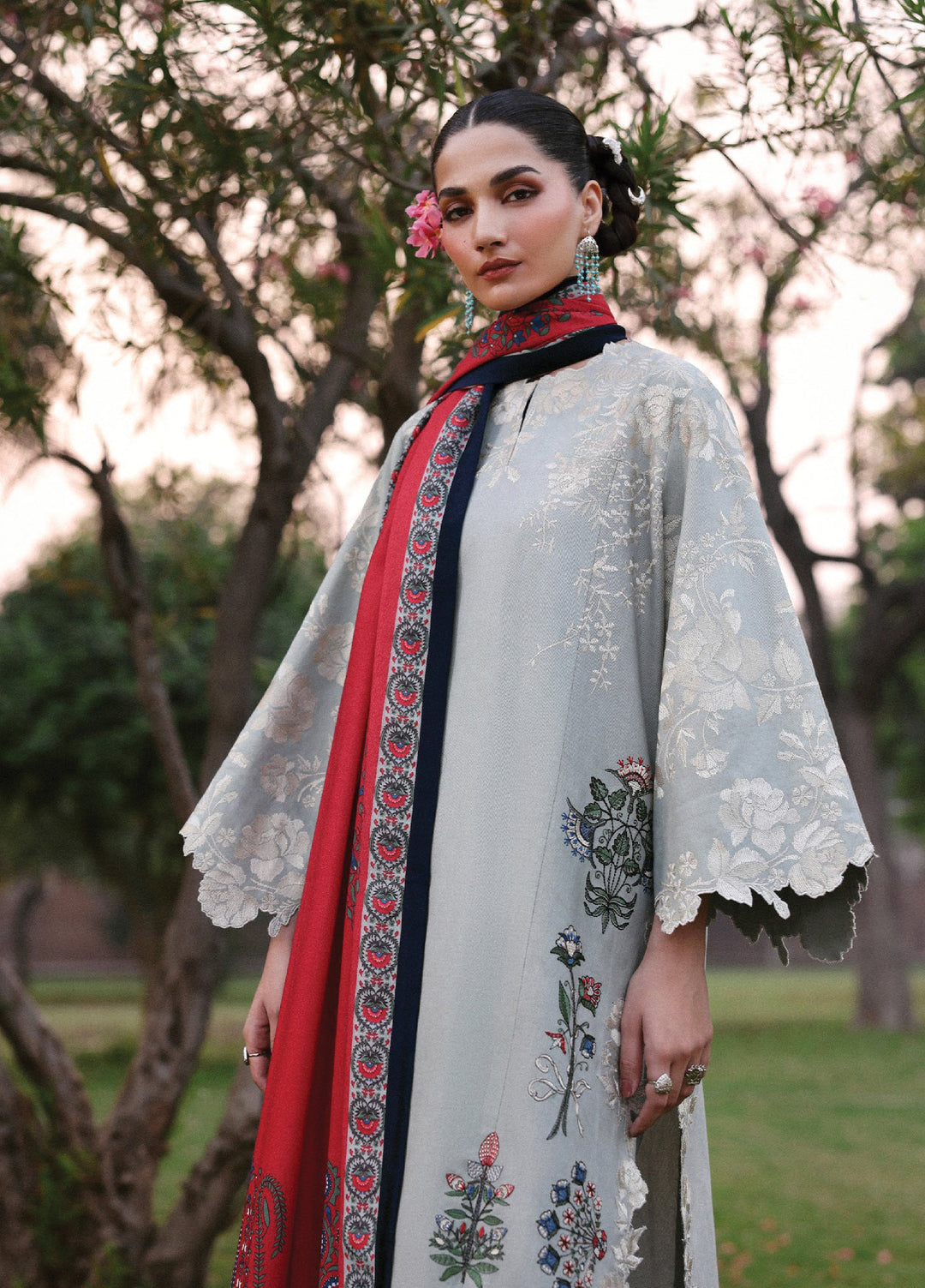 Jugnu by Hussain Rehar Unstitched Khaddar Embroidered Suits 3 Piece HRR25JK Heran - Winter Collection
