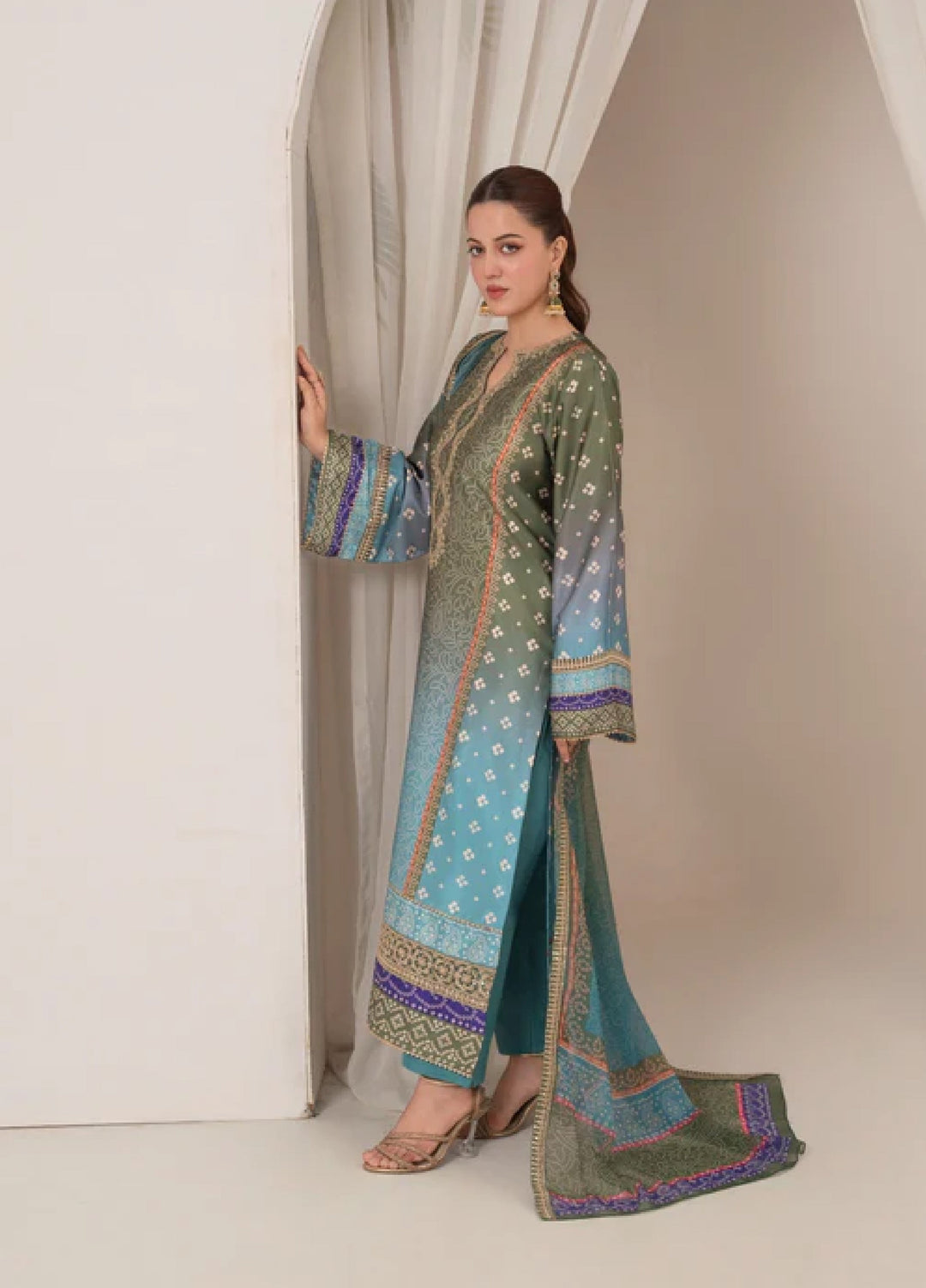 Bandhani by Chandan Nagri Women Pret Embroidered Silk 3 Piece Suit Selin - Formals Collection