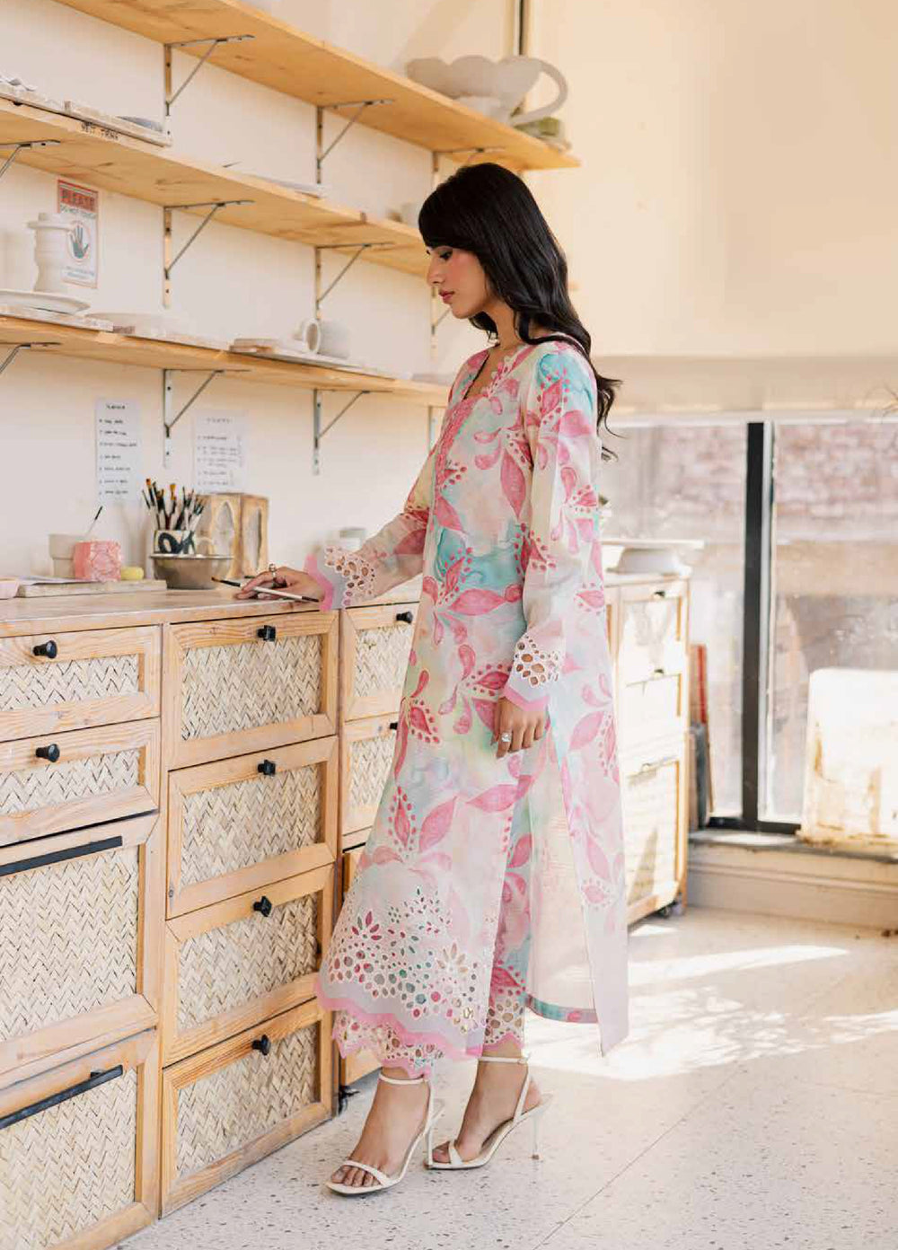 Ballerina by Nureh Unstitched Printed Chikankari Lawn 2 Piece Suit NU26UBL NU2-194 - Summer Collection